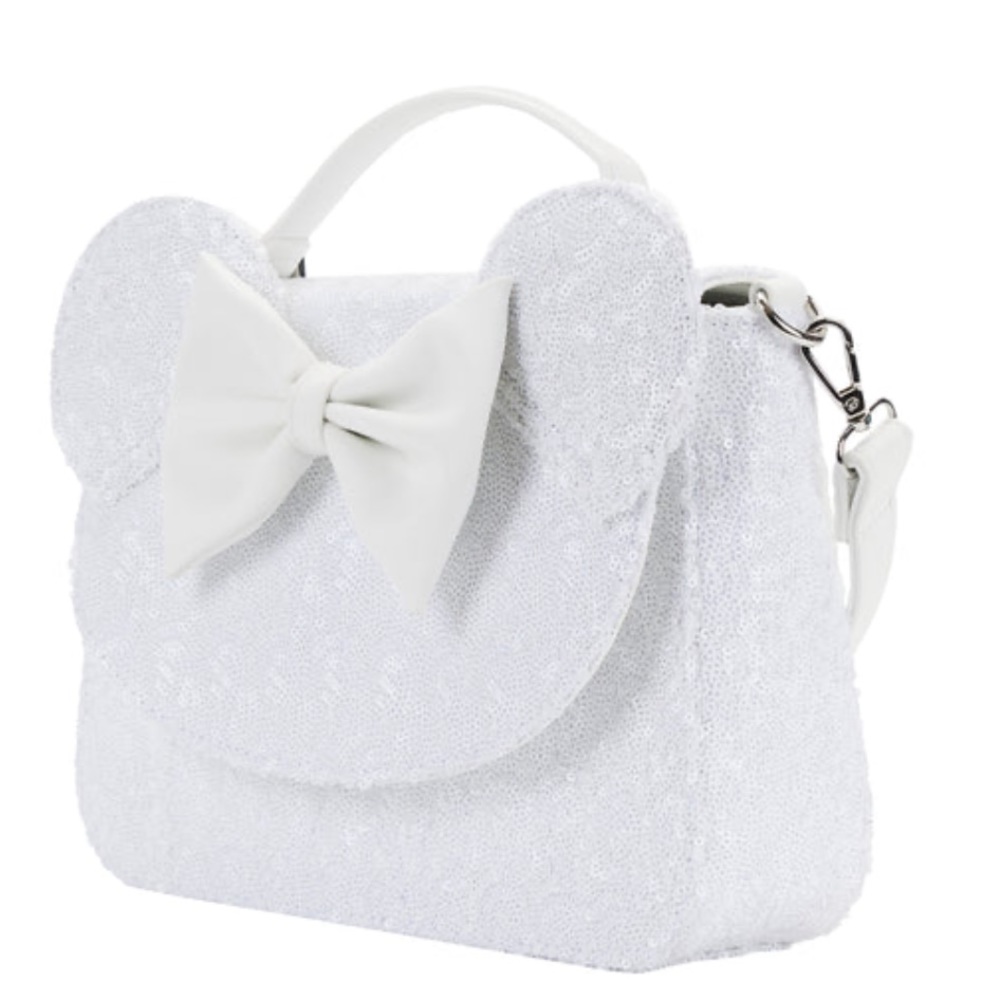 NEW SET Loungefly Minnie Mouse Sequin Wedding Crossbody Bag and wallet - Picture 9 of 16